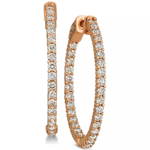 Nude Diamond In & Out Hoop Earrings (2 ct. t.w.) in 14k Rose Gold (also in Yellow Gold and White Gold)