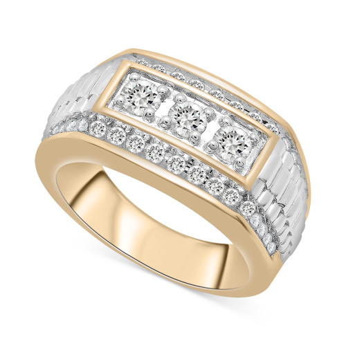 Men's Diamond Two-Tone Statement Ring (1 ct. t.w.) in 10k Gold