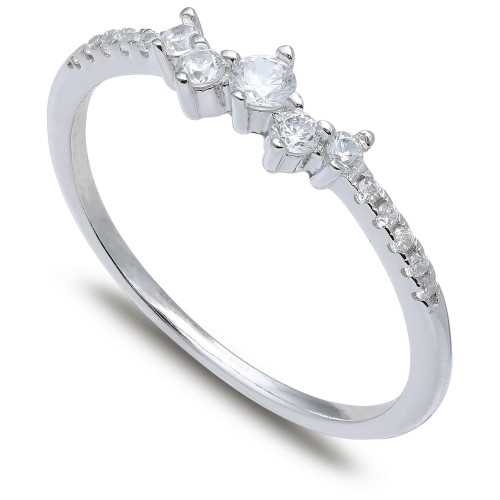 Cubic Zirconia Scatter Band in Sterling Silver, Created for Macy's