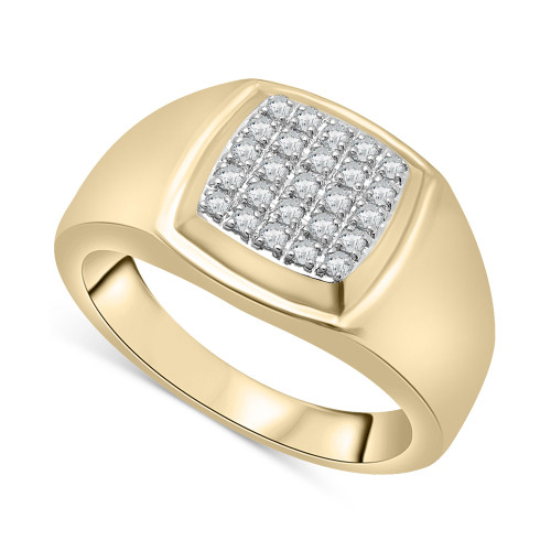 Men's Diamond Cluster Ring (1/4 ct. t.w.) in 14k Gold-Plated Sterling Silver
