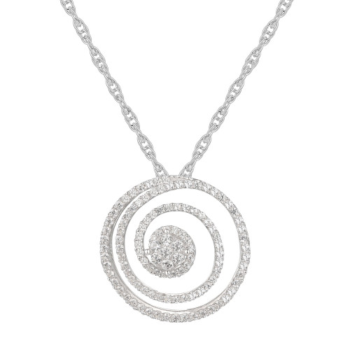 1/2 ct. t.w. Round Shape Diamond Pendant in Sterling Silver