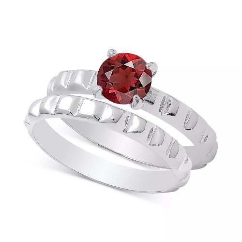 Garnet Bridal Set (1 ct. t.w.) in Sterling Silver (Also in Amethyst)