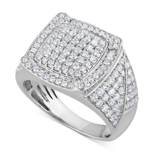 Men's Diamond Pavé Cluster Ring (2 ct. t.w.) in 10k White Gold
