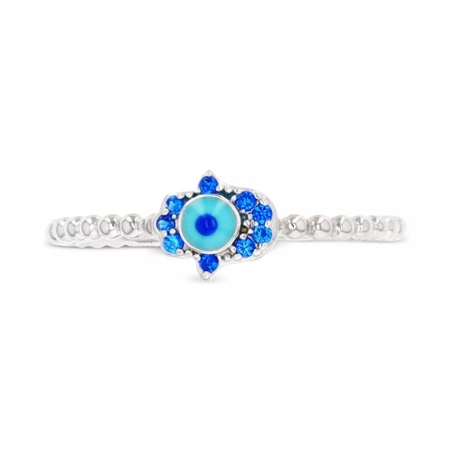Lab-Created Spinel (1/10 ct. t.w.) & Enamel Evil Eye Ring