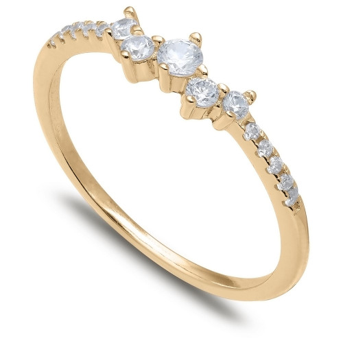 Cubic Zirconia Scattered Band in 18k Gold-Plated Sterling Silver, Created for Macy's