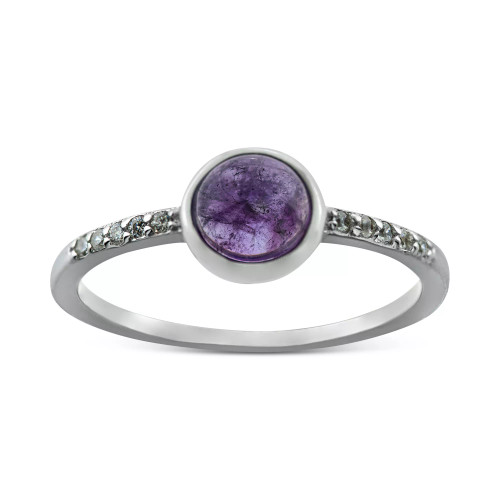 Amethyst (5/8 ct. t.w.) & Cubic Zirconia Bezel Ring in Sterling Silver, (Also in Labradorite), Created for Macy's
