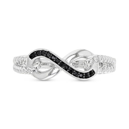 Black Spinel Infinity Ring (1/10 ct. t.w.) in Sterling Silver & Black Rhodium-Plate
