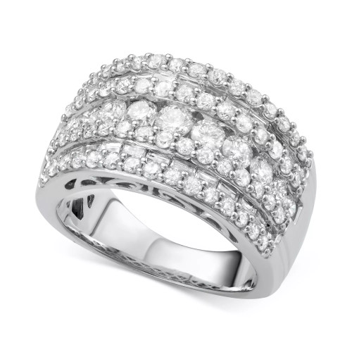 Five-Row Diamond Band (3 ct. t.w.) in 14k White, Yellow or Rose Gold