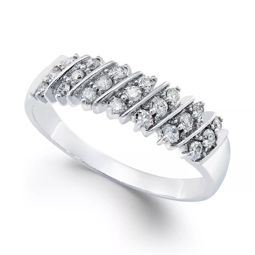 Diamond Multi-Row Band (1/5 ct. t.w.) in 10K White,  Yellow or Rose Gold