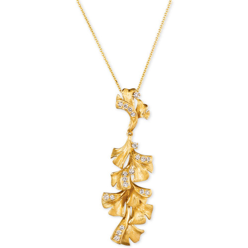Nude Diamond Floral 18" Pendant Necklace (1/3 ct. t.w.) in 14k Gold