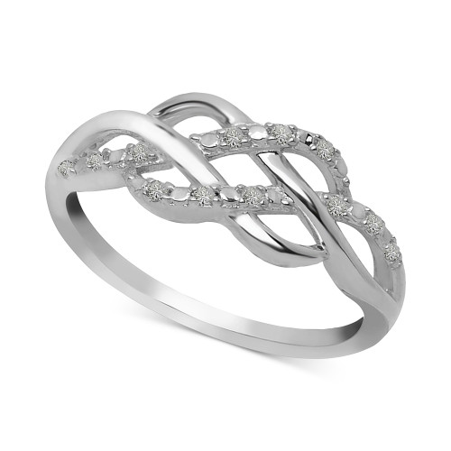 Diamond Open Weave Ring (1/10 ct. t.w.) in Sterling Silver