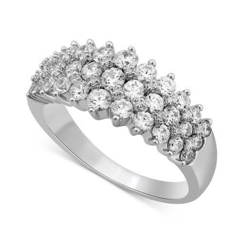 Diamond Three-Row Band (1-1/2 ct. t.w.) in 14K White Gold