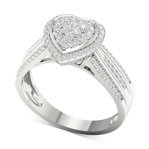 Diamond Heart Ring (1/2 ct. t.w.) in Sterling Silver