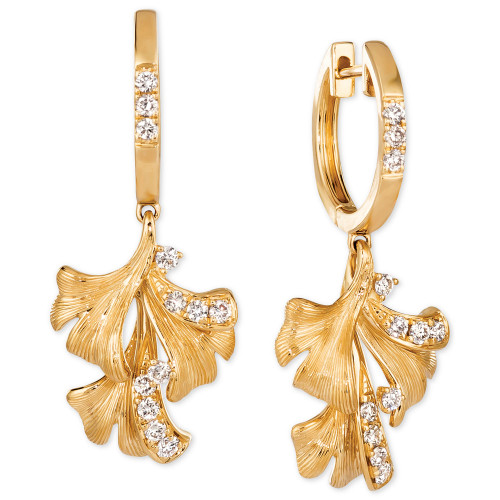 Nude Diamond Flower Drop Earrings (3/8 ct. t.w.) in 14k Gold