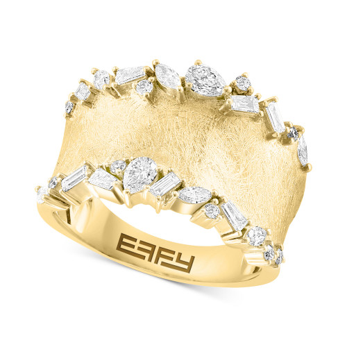 EFFY® Diamond Multi-Cut Textured Statement Ring (5/8 ct. t.w.) in 14k Gold