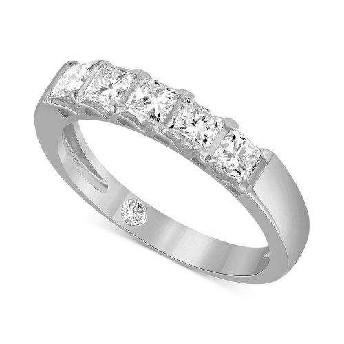 Diamond Princess Five Stone Band (1 ct. t.w.) in 14k White Gold