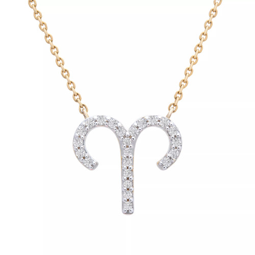 Diamond Zodiac Pendant Necklace (1/10 ct. t.w.) in 14K Yellow Gold or 14K White Gold