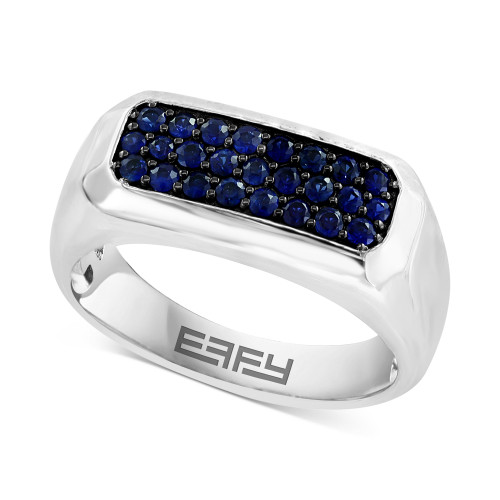 EFFY® Men's Sapphire Cluster Ring (5/8 ct. t.w.) in Sterling Silver