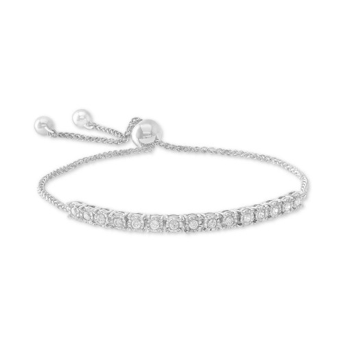 Diamond Bolo Bracelet (1/2 ct. t.w.) in Sterling Silver, 14k Gold-Plated Sterling Silver or 14k Rose Gold-Plated Sterling Silver, Created for Macy's
