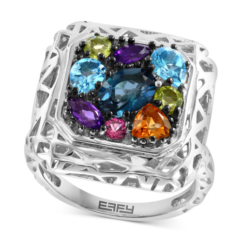 EFFY® Multi-Gemstone Cluster Ring (2-1/3 ct. t.w.) in Sterling Silver