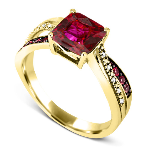 Lab-Created Ruby (2 ct. t.w.) & Diamond Accent Swirl Ring in 14k Gold-Plated Sterling Silver