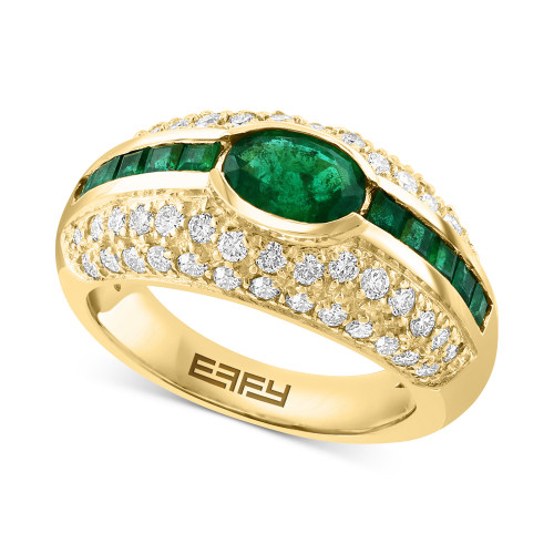 EFFY® Emerald (1-1/3 ct. t.w.) & Diamond (3/4 ct. t.w.) Ring in 14k Gold