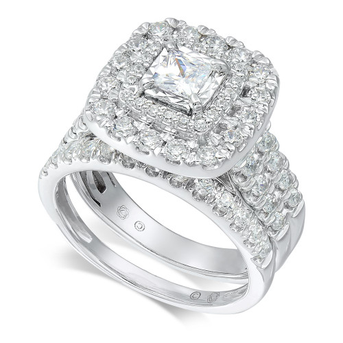 Diamond Princess Halo Bridal Set (1-1/2 ct. t.w.) in 14k White Gold