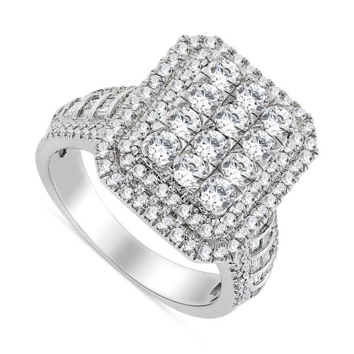 Diamond Rectangular Cluster Engagement Ring (2 ct. t.w.) in 10k White Gold