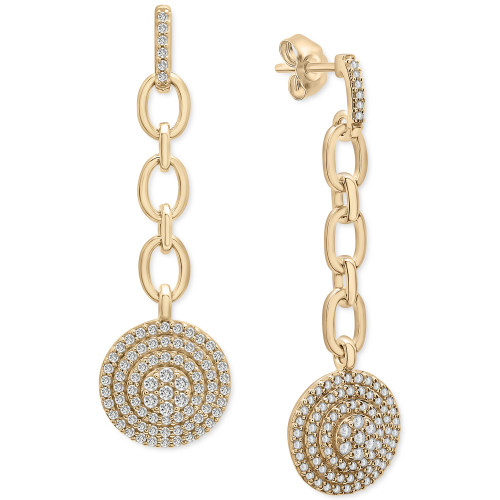 Diamond Circle Cluster Chain Drop Earrings (3/4 ct. t.w.) in 14k Gold, Created for Macy's