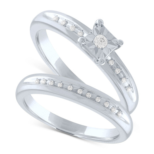 Diamond Bridal Set (1/10 ct. t.w.) in Sterling Silver