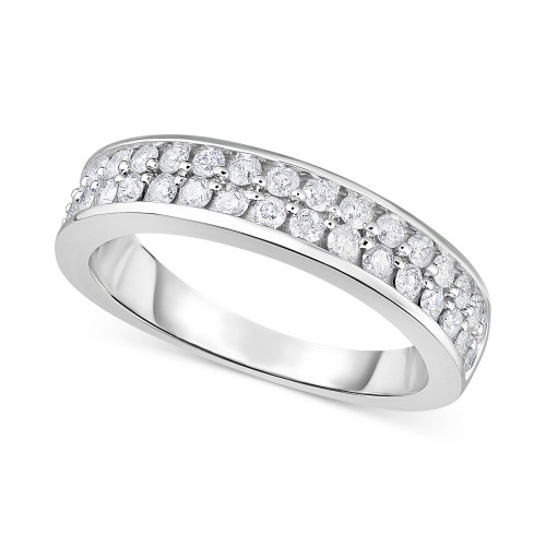 Diamond Double Row Band (3/4 ct. t.w.) in 14k White Gold