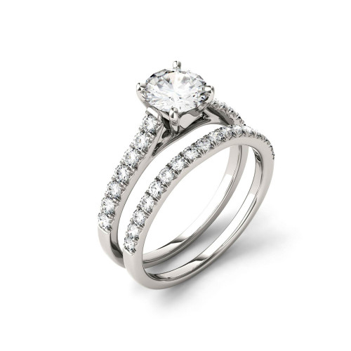 Moissanite Bridal Set (1-5/8 ct. t.w. Diamond Equivalent) in 14k white gold