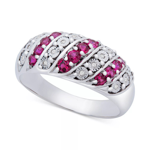 Sapphire (3/8 ct. t.w.) & Diamond (1/20 ct. t.w.) Statement Ring in Sterling Silver (Also in Ruby & Emerald)