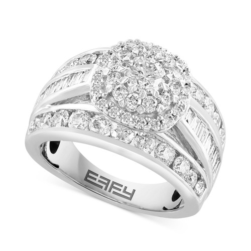 EFFY® Diamond Cluster Engagement Ring (2-3/8 ct. t.w.) in 14k White Gold