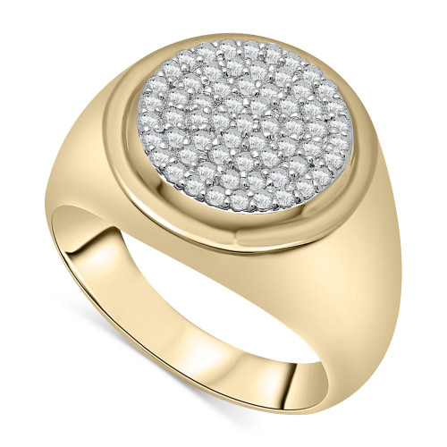 Men's Diamond Circle Cluster Ring (1/2 ct. t.w.) in 14k Gold-Plated Sterling Silver
