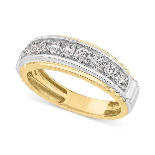 Men's Diamond Ring (1 ct. t.w.) in Two-Tone 10k Gold & White Gold
