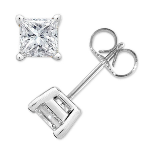Princess-Cut Diamond Stud Earrings in 10k White Gold (1/10 ct. t.w.)