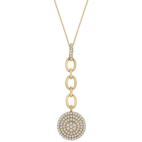 Diamond Circle Cluster Pendant Necklace (3/4 ct. t.w.) in 14k Gold, 16" + 4" extender, Created for Macy's