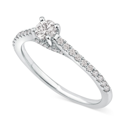 Diamond Solitaire Engagement Ring (1/2 ct. t.w.) in 14k White Gold