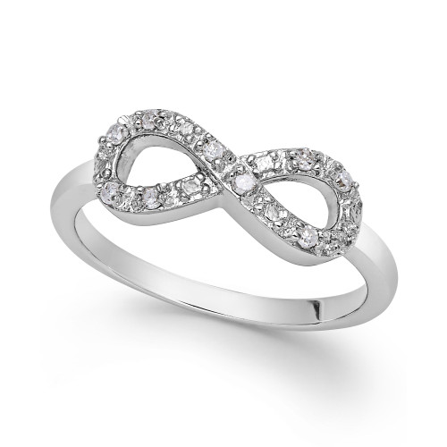 Diamond Infinity Ring in Sterling Silver (1/10 ct. t.w.)
