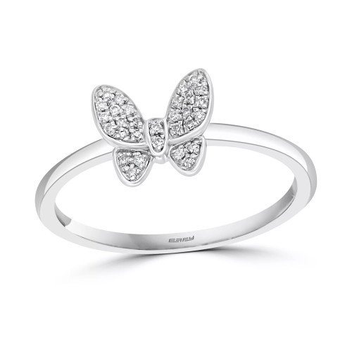 EFFY® Diamond Butterfly Ring (1/10 ct. t.w.) in Sterling Silver or 14k Gold-Plated Sterling Silver