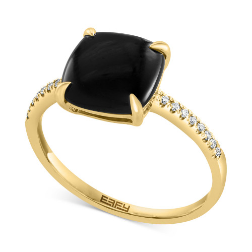 EFFY® Onyx & Diamond (1/20 ct. t.w.) Ring in 14k Gold