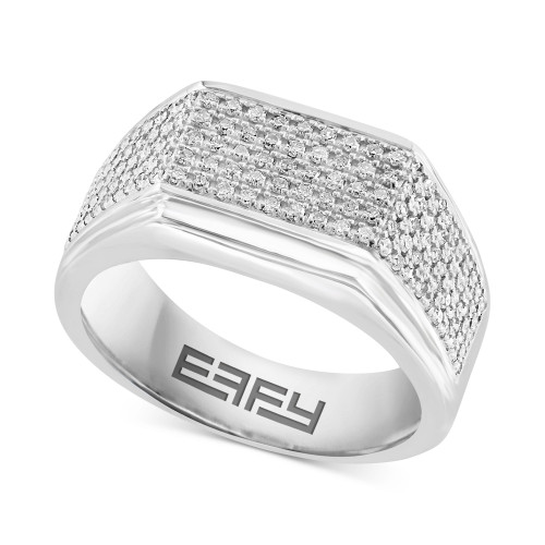 EFFY® Men's Diamond Pavé Cluster Ring (5/8 ct. t.w.) in Sterling Silver
