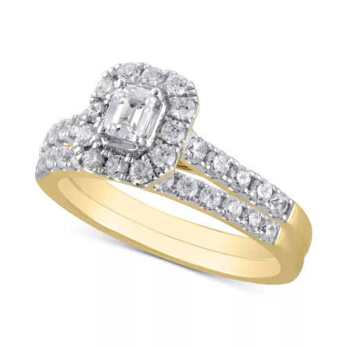 Diamond Emerald-Cut Bridal Set (1 ct. t.w.) in 14k White or Yellow Gold