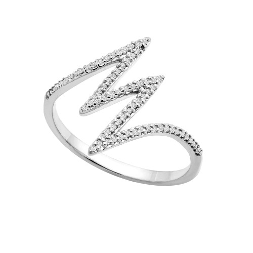 Diamond Lightning Bolt Ring (1/6 ct. t.w.) in 10k Gold Or White Gold, Created for Macy's