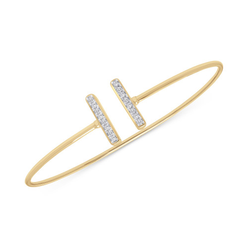 Diamond Bar Cuff Bangle Bracelet (1/10 ct. t.w.) in 14k Gold, Created for Macy's