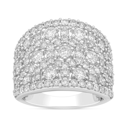Diamond Wide Cluster Statement Ring (3 ct. t.w.) in 10k White Gold