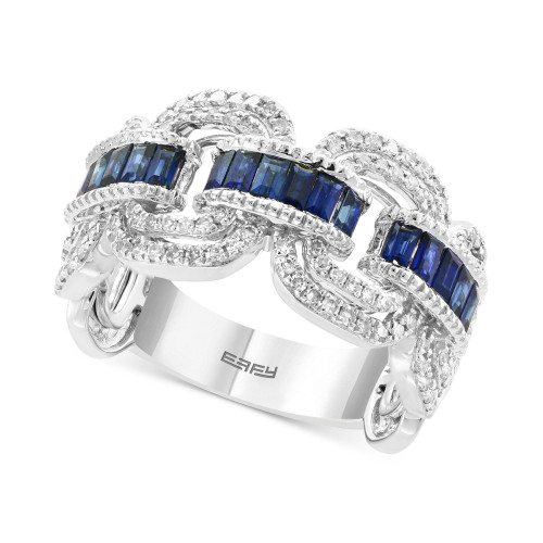 EFFY® Sapphire (3/4 ct. t.w.) & Diamond (3/8 ct. t.w.) Statement Ring in 14k White Gold