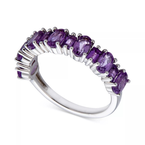 Rose de France Amethyst (1 ct. t.w.) & Amethyst (1/2 ct. t.w.) Ring in Sterling Silver (Also in Sky Blue Topaz & Periodt)
