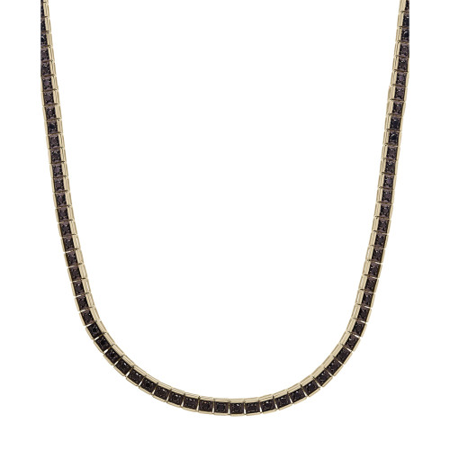 Men's Black Diamond Square Link 24" Chain Necklace (6 ct. t.w.) in 14k Gold-Plated Sterling Silver